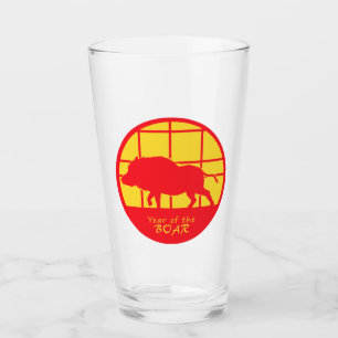 Year of the Boar Glass
