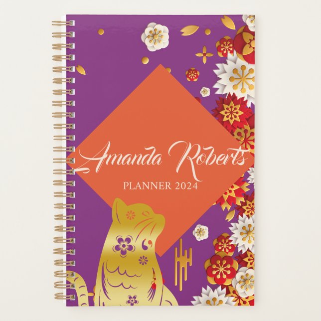 Year Of The Cat 2024 Flowers Planner (Front)
