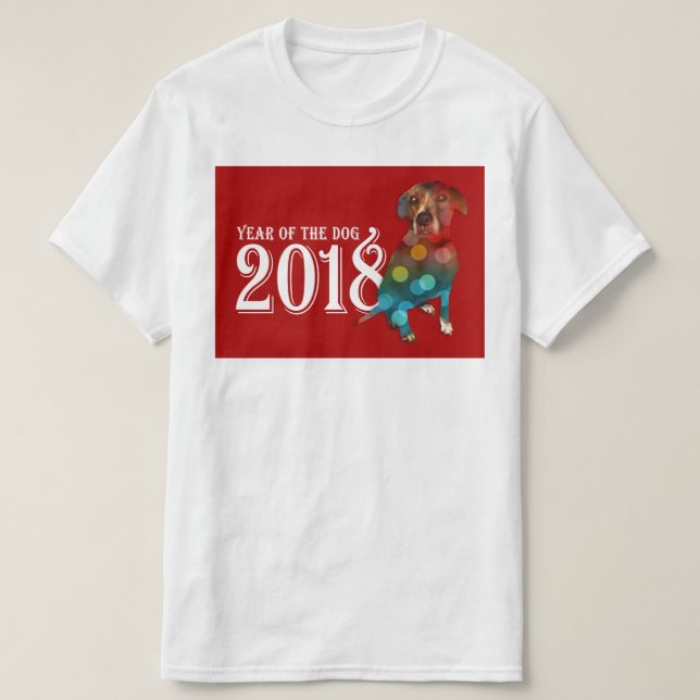 Year of the Dog 2018 Double Exposure T-Shirt (Design Front)