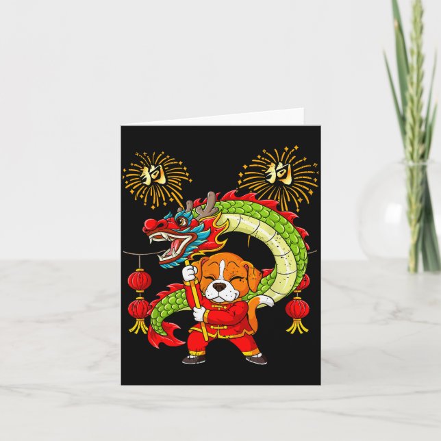 Year Of The Dog Chinese Lunar New Year For Men Wom Card (Front)