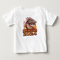 Year of the dragon 2024 baby white Shirts, Dragon