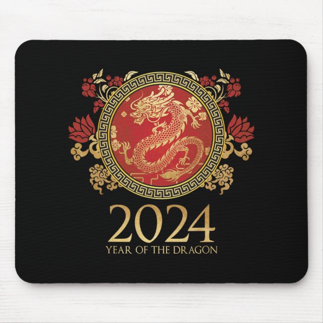 Year Of The Dragon 2024 Chinese New Year Zodiac Lu Mouse Pad (Front)
