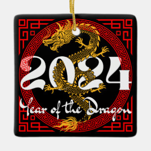 Year of the Dragon 2024 Chinese zodiac Ceramic Ornament