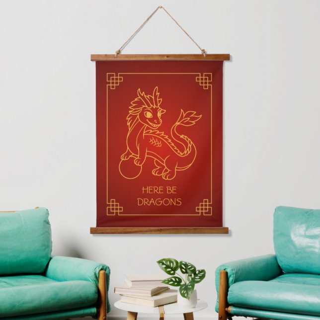 Year of the Dragon 2024 Chinese Zodiac Hanging Tapestry (Living Room)