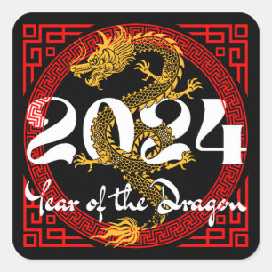 Year of the Dragon 2024 Chinese zodiac Square Sticker