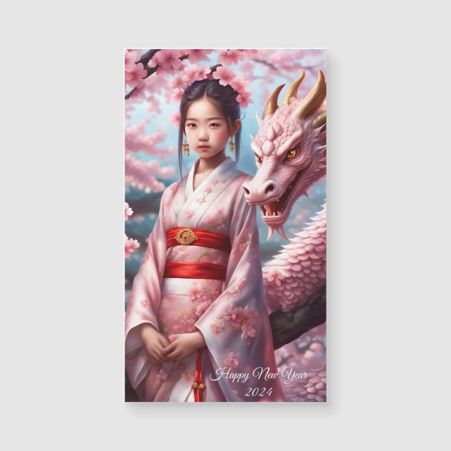 Year of the Dragon 2024 - Girl between Kirschblü (Front)