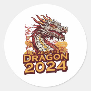 Year of the dragon 2024 Sticker, Dragon 2024 Classic Round Sticker