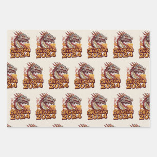 Year of the dragon 2024 wrapping papers, Dragon Paper Sheet