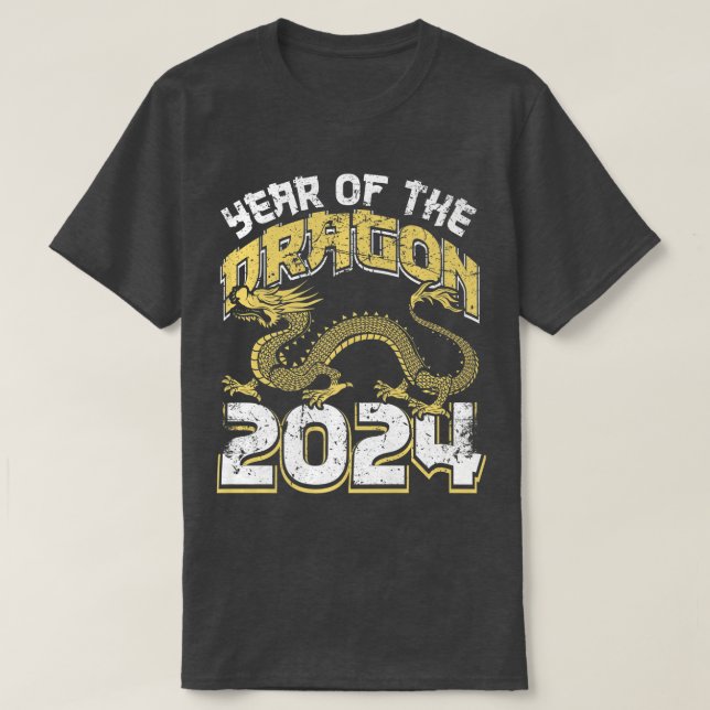 Year Of The Dragon 2024 Zodiac Chinese Lunar New Y T-Shirt (Design Front)