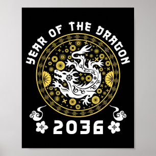 Year Of The Dragon 2036 Zodiac Chinese Lunar New Y Poster