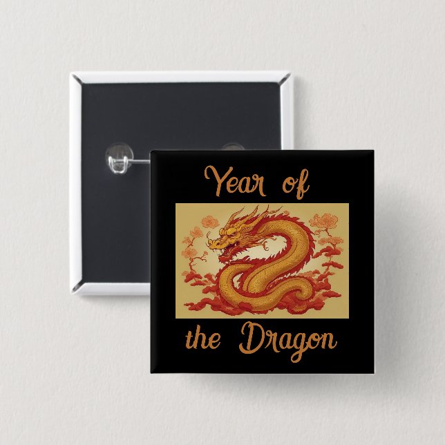 Year of the Dragon Button (Front & Back)