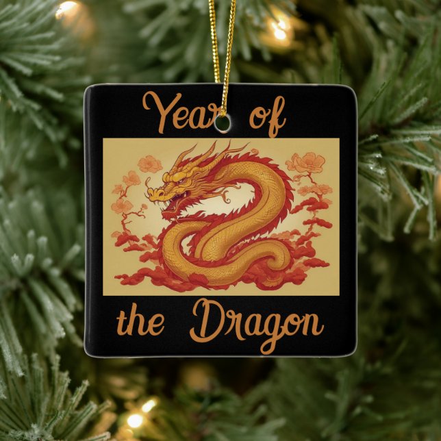 Year of the Dragon Ceramic Ornament (Tree)