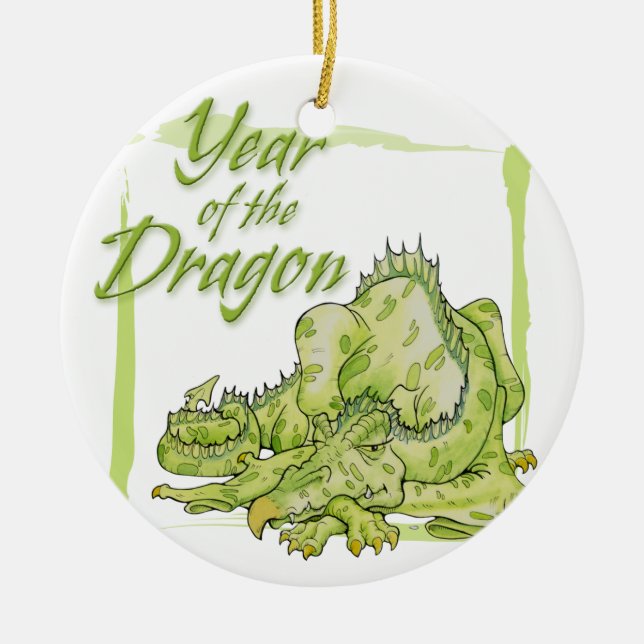 Year of the Dragon Ceramic Tree Decoration (Front)