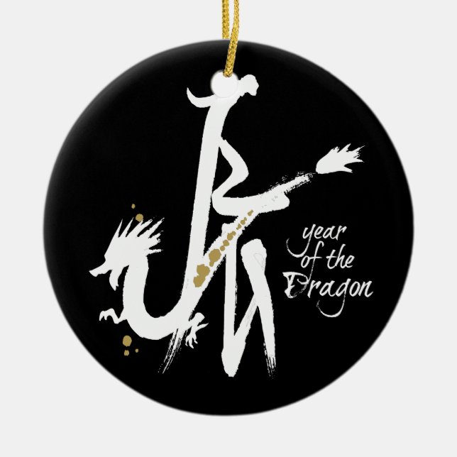 Year of the Dragon Ceramic Tree Decoration (Front)