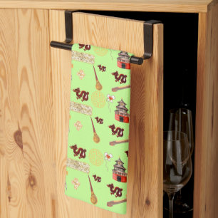 Year of The Dragon Chinese Favorites Music Luck Tea Towel