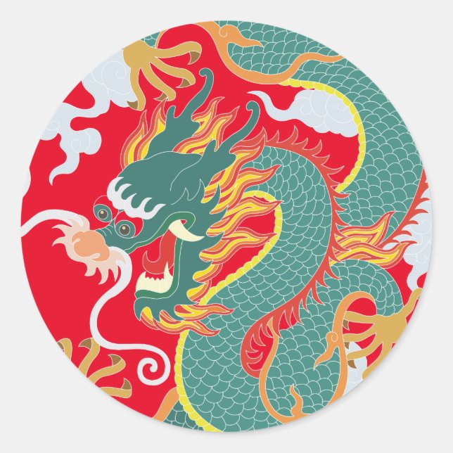 Year of the Dragon Chinese New Year 2024 Classic Round Sticker (Front)