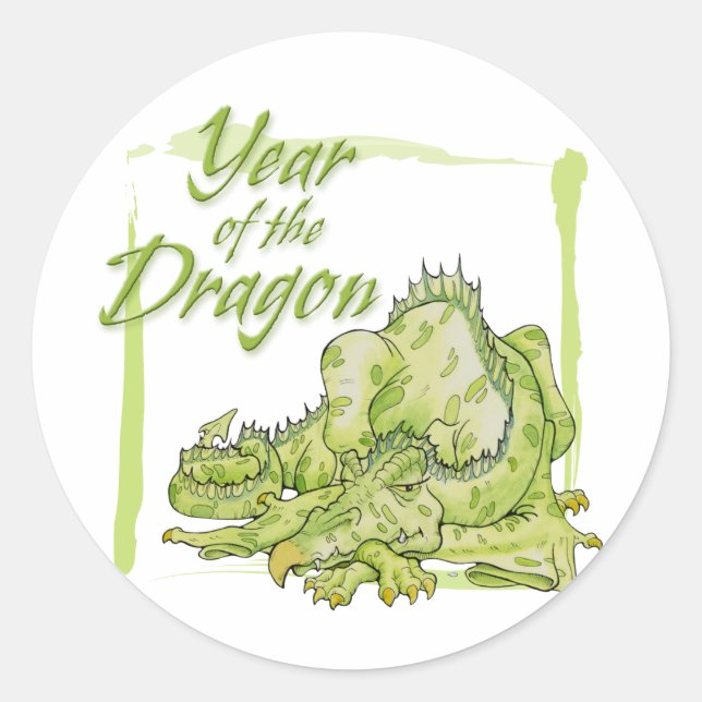 Year of the Dragon Classic Round Sticker (Front)