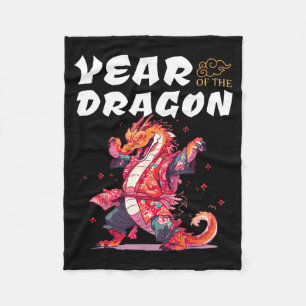 Year Of The Dragon Funny Dragons Chinese Zodiac Si Fleece Blanket