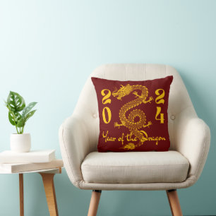 Year of the Dragon Gold Cushion