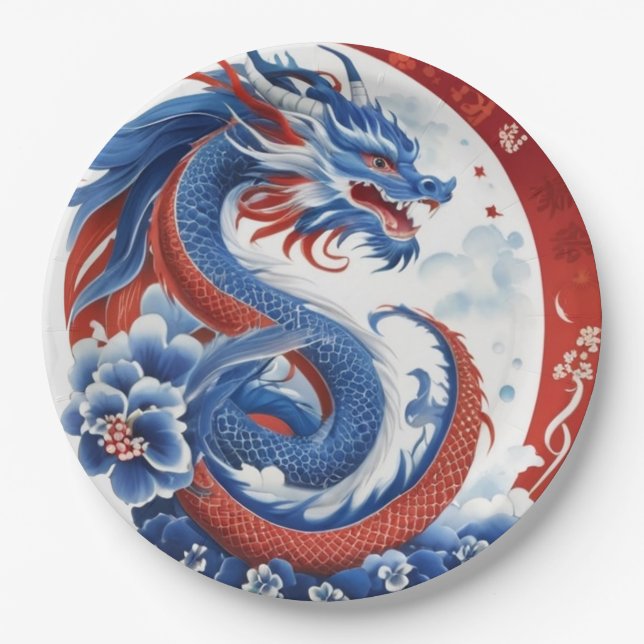 Year of the DRAGON Party Paper Plates! Plate (Front)