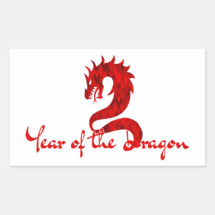 YEAR OF THE DRAGON  RECTANGULAR STICKER