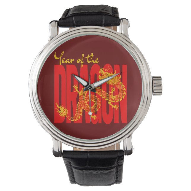Year of the Dragon Red Gold Watch (Front)