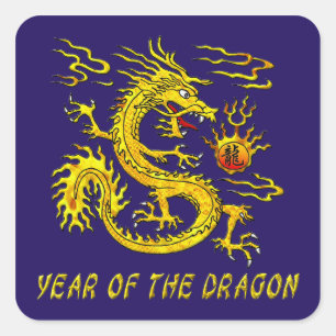 Year Of The Dragon Square Sticker
