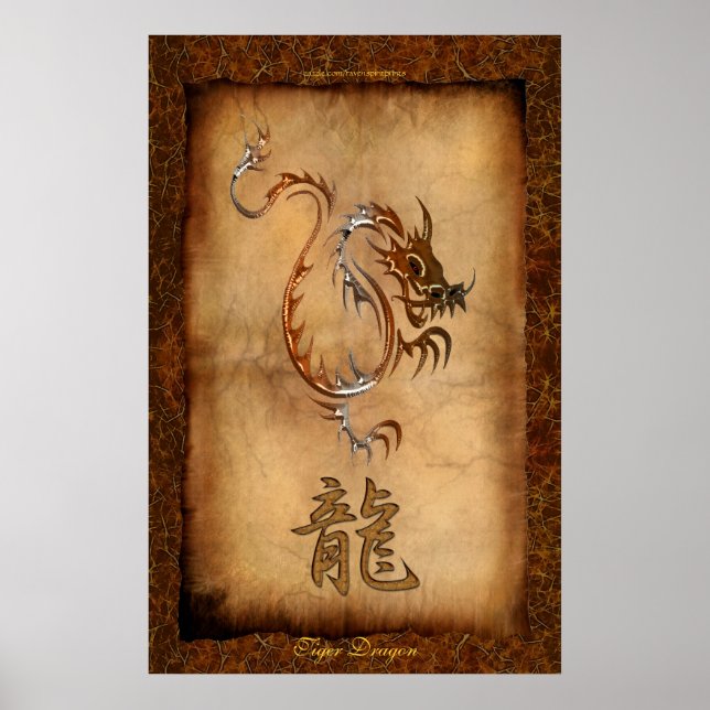 Year of the Dragon, Tiger Dragon Art Poster (Front)