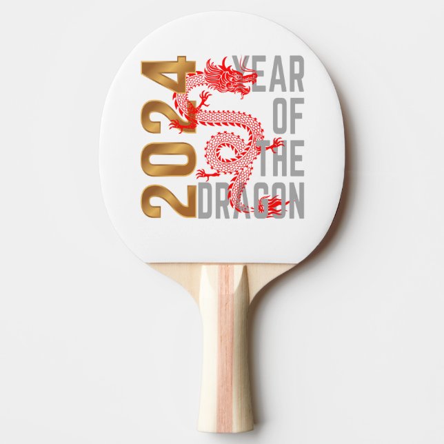 Year of the Dragon Year 2024 Chinese zodiac Ping Pong Paddle (Front)