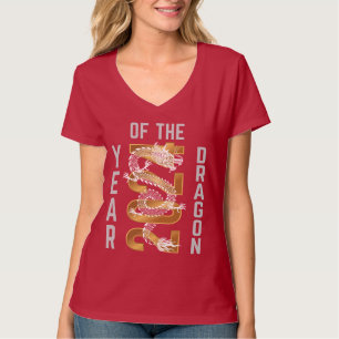 Year of the Dragon Year 2024 White Grey Gold T-Shirt