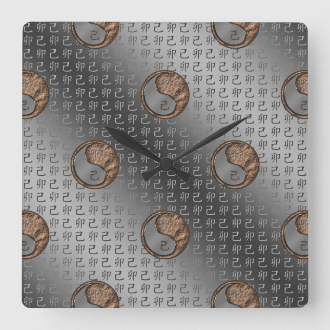 Year of the Earth Rabbit Square Wall Clock (Front)
