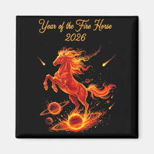 Year of the fire horse 2026 chinese new year lunar magnet