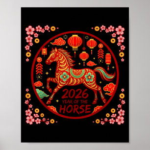 Year of the fire horse 2026 chinese zodiac 1966 poster