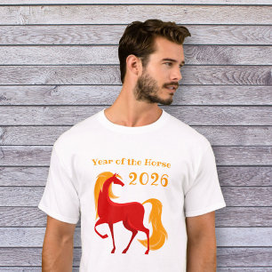 Year of the Fire Horse 2026 Chinese Zodiac Men's T-Shirt