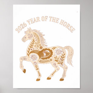 Year Of The Fire Horse 2026 Festive Chinese New Ye Poster