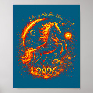 Year Of The Fire Horse 2026 Lunar Chinese New Year Poster