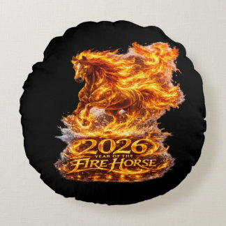 Year of the Fire Horse 2026 Round Cushion