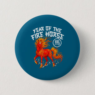 Year Of The Fire Horse Chinese New Year 2026 Zodia 6 Cm Round Badge