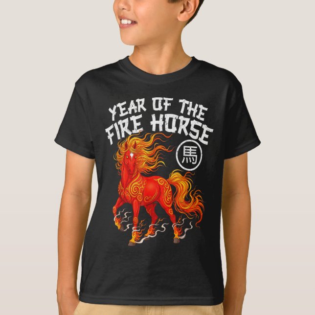 Year Of The Fire Horse Chinese New Year 2026 Zodia T-Shirt (Front)