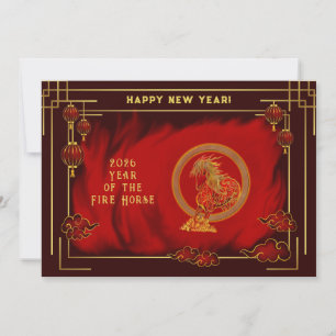 Year of the Fire Horse , Happy Lunar New Year Card