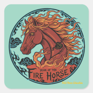 Year of the Fire Horse Square Sticker