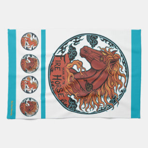 Year of the Fire Horse Tea Towel