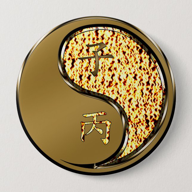 Year of the Fire Rat 10 Cm Round Badge (Front)