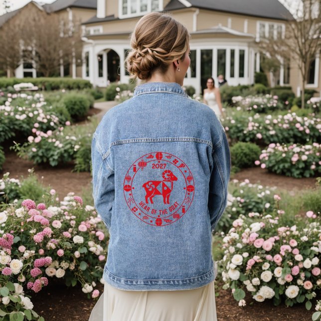 Year of the Goat 2027 Denim Jacket (Wedding Back)