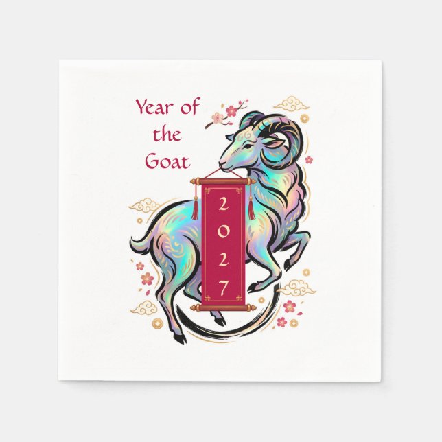Year of the Goat 2027 Napkin (Front)