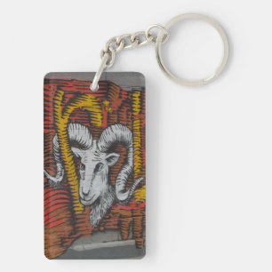 Year Of the Goat Sheep Ram Graffiti Key Ring