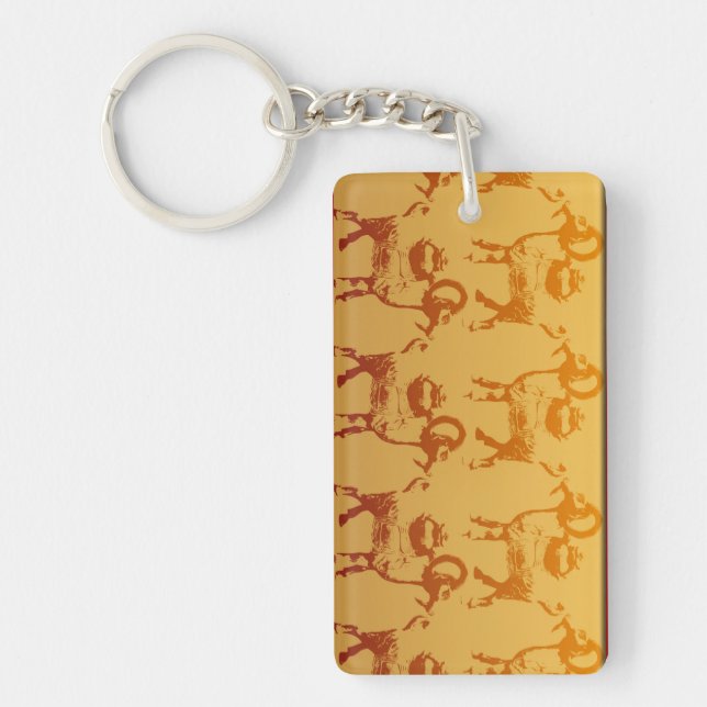 Year of the Goats Chinese Year Zodiac Monogram K Key Ring (Front)