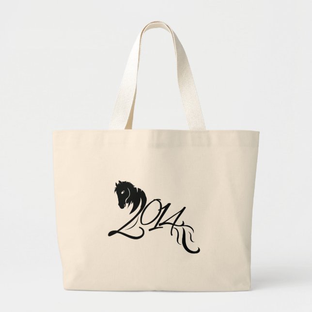 Year of the Horse 2014 Large Tote Bag (Front)