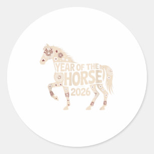 Year Of The Horse 2026 Chinese Lunar New Years _1 Classic Round Sticker