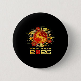 Year Of The Horse 2026 Chinese New Year 2026 Famil 6 Cm Round Badge